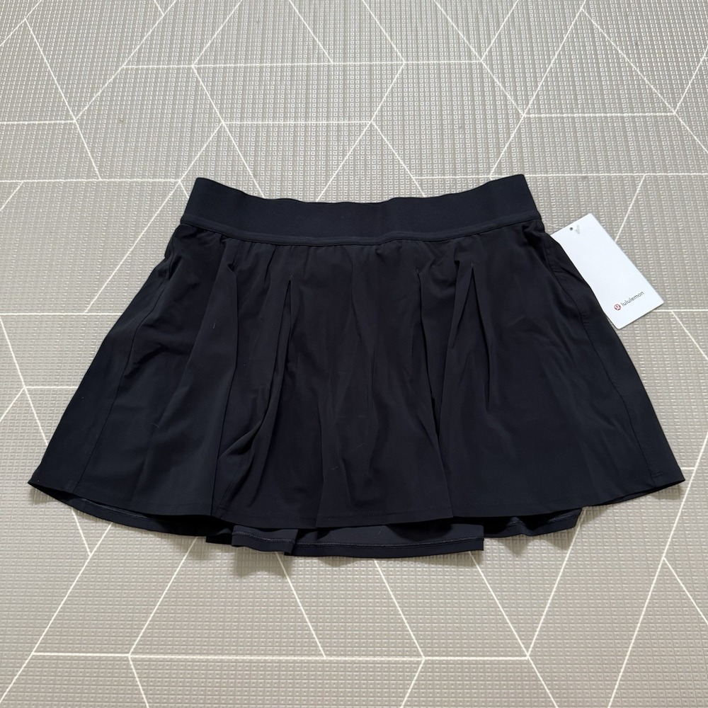 NEW Lululemon Tennis Time Skirt 10 Black LW8A9ZS $74 Pleated Golf